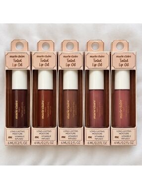 Marie Claire Tinted Lip Oil Set of 5 Assorted Shades New
